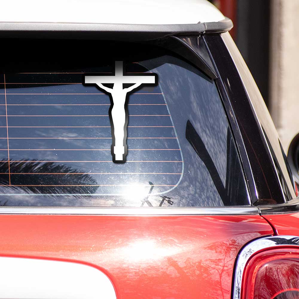 Jesus Cross Bumper Sticker - Image 3