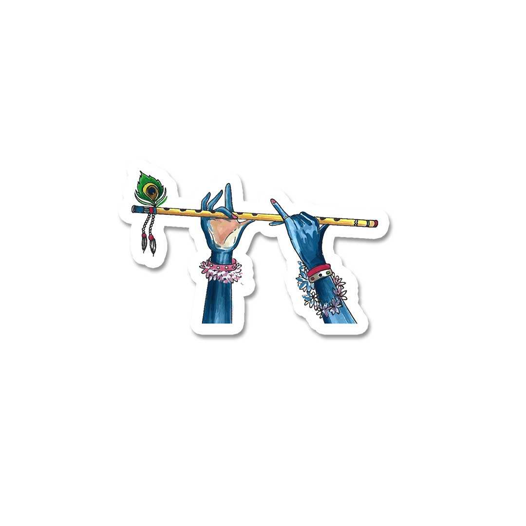 Krishna Hand With Flute Sticker - Image 2