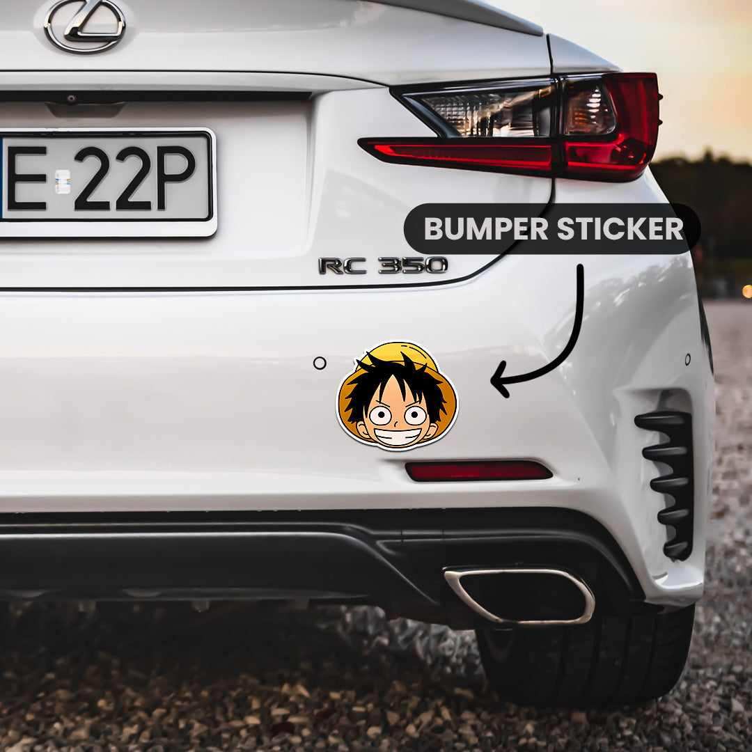 Luffy Face Bumper Sticker - Image 3