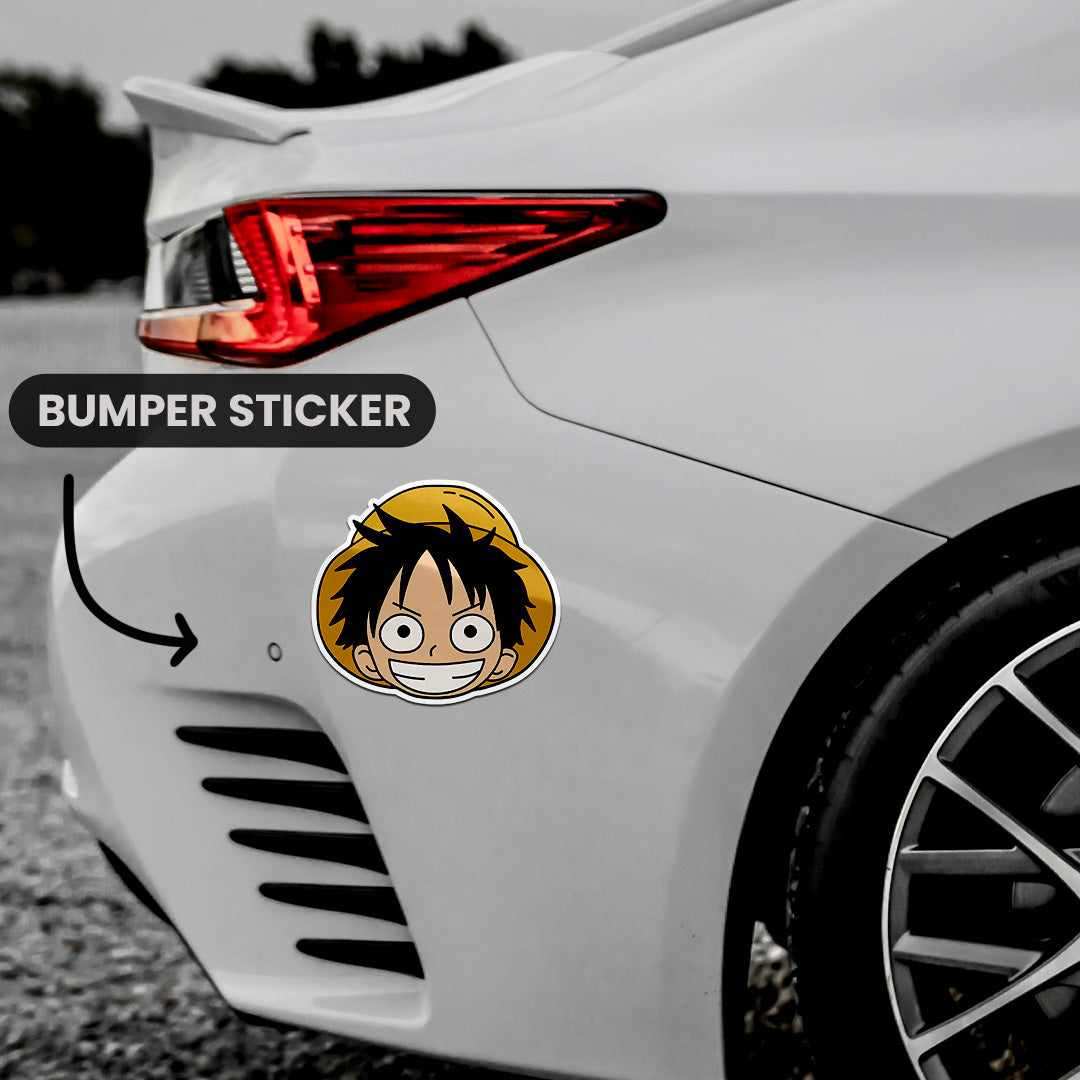 Luffy Face Bumper Sticker - Image 4