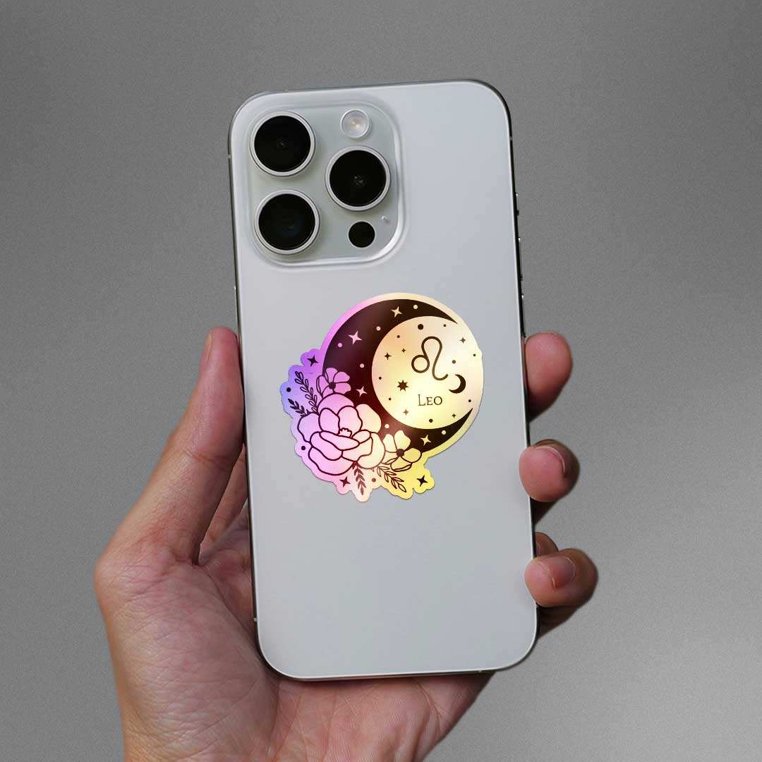 Moon Child Leo Holographic Sticker - Image 4