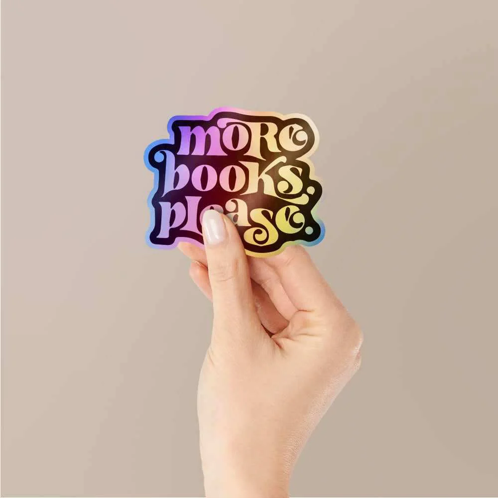 More Books Please Holographic Stickers - Image 2