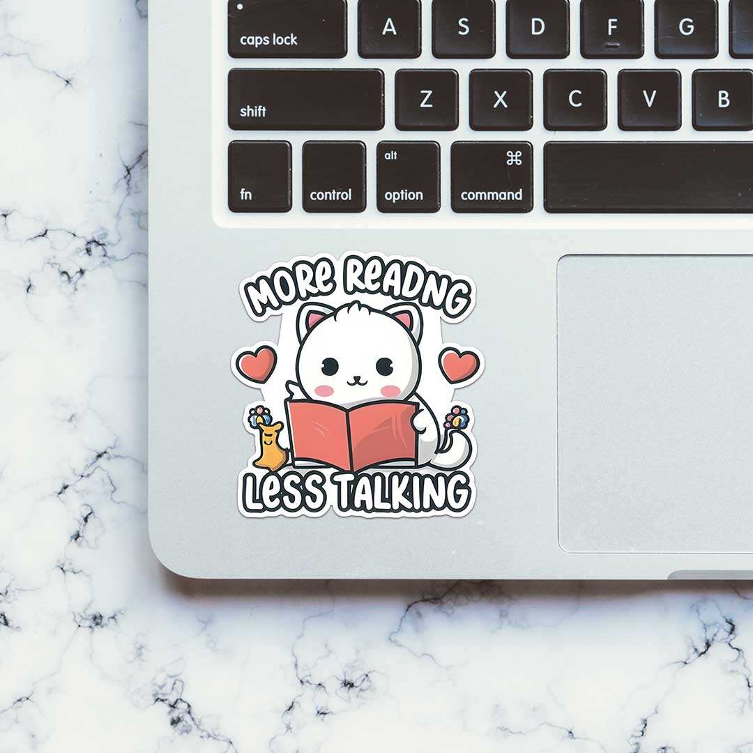 More Reading Less Talking Sticker - Image 4