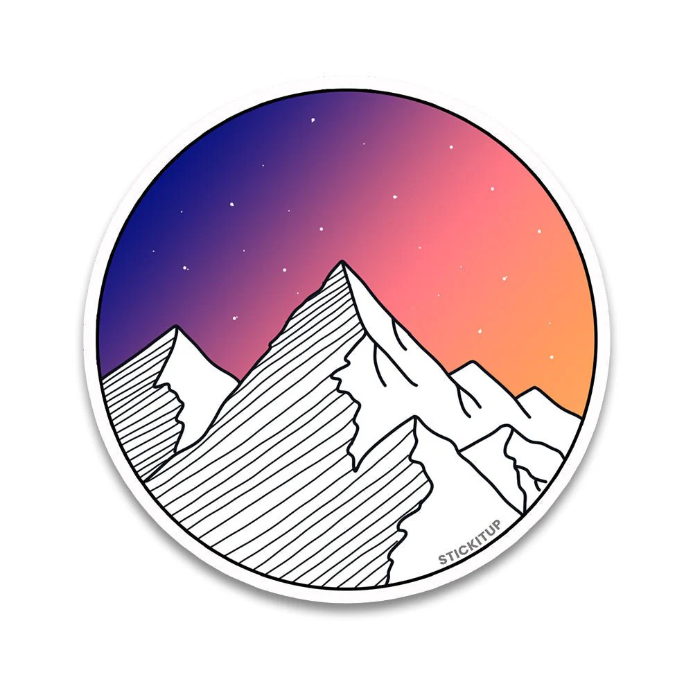 Mountain Sunset Bumper Sticker - Image 2