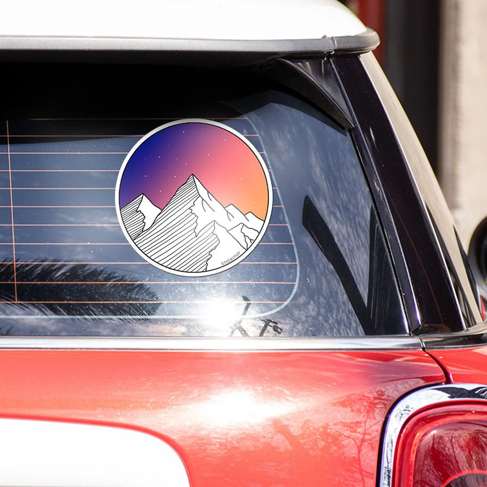 Mountain Sunset Bumper Sticker - Image 3