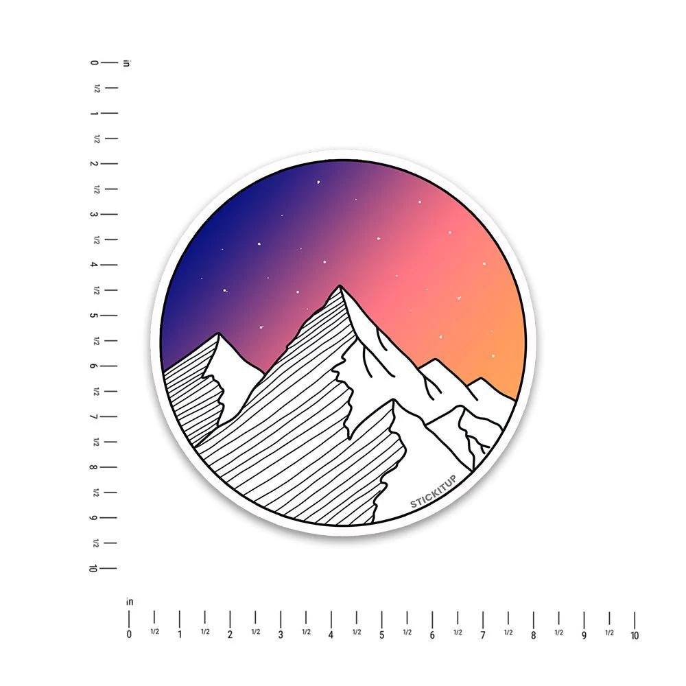 Mountain Sunset Bumper Sticker - Image 4