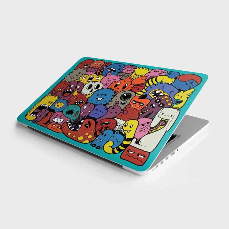 Multiple Cute Monsters Laptop Skin - Image 2