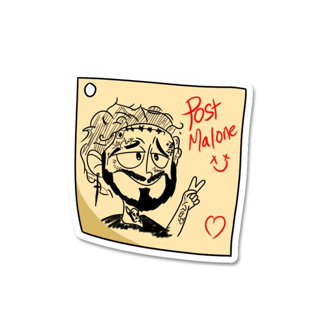 Post It Malone Sticker - Image 2