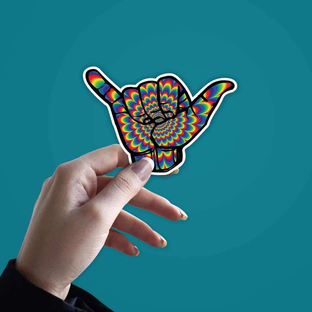 Psychedelic Hand Sign Sticker - Image 2