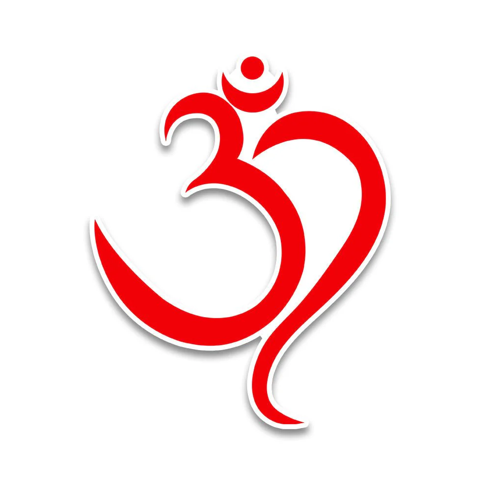 Red Colour Om Bumper Sticker - Image 2