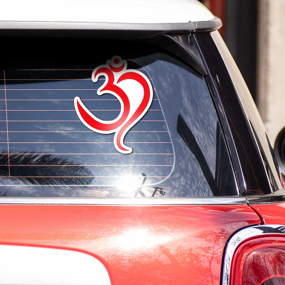 Red Colour Om Bumper Sticker - Image 3