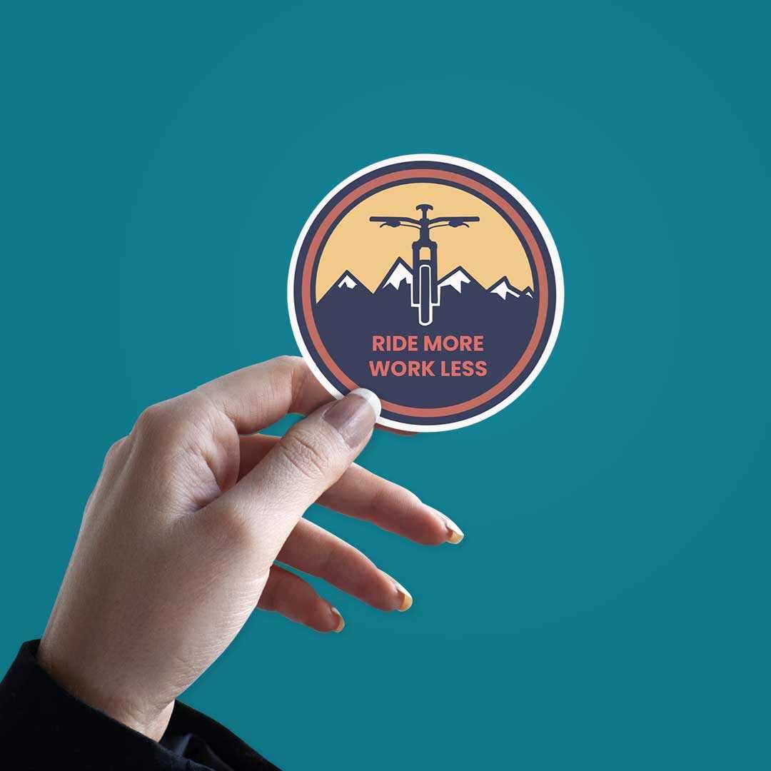 Ride More Work Less Sticker - Image 3
