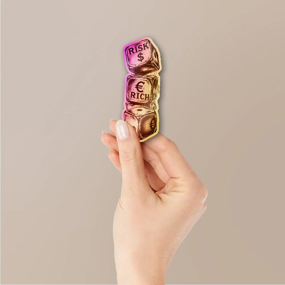 Risk Rich Sticker Holographic Stickers - Image 2