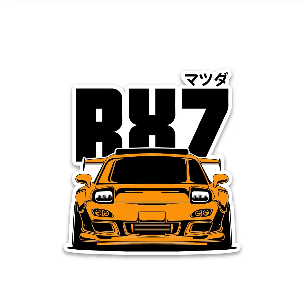 RX7 Orange Bumper Sticker
