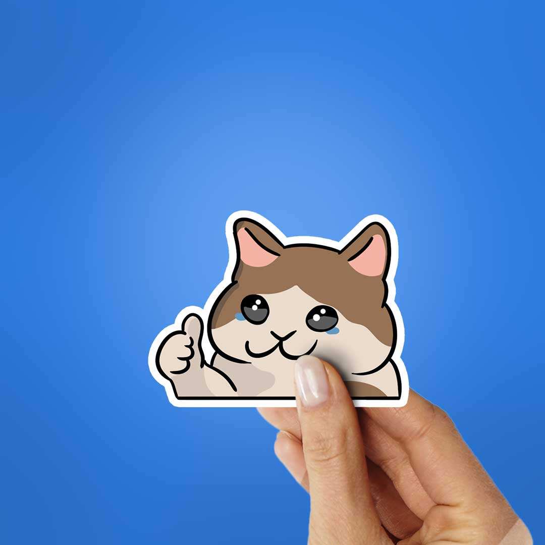 Sad Cat Sticker - Image 2