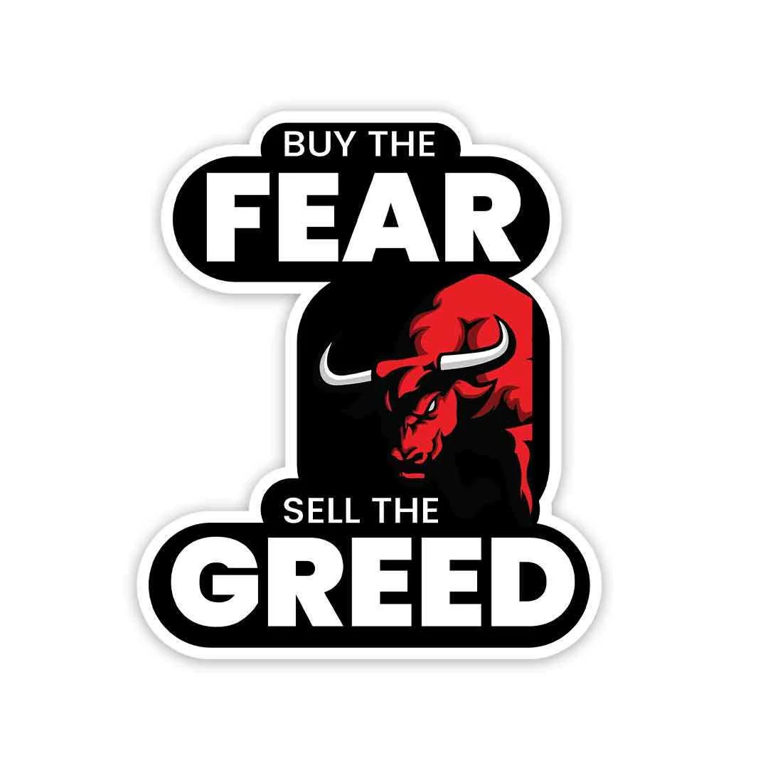 Sell the greed Sticker