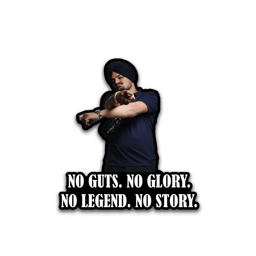 Sidhu Moosewala No Guts No Glory Bumper Sticker