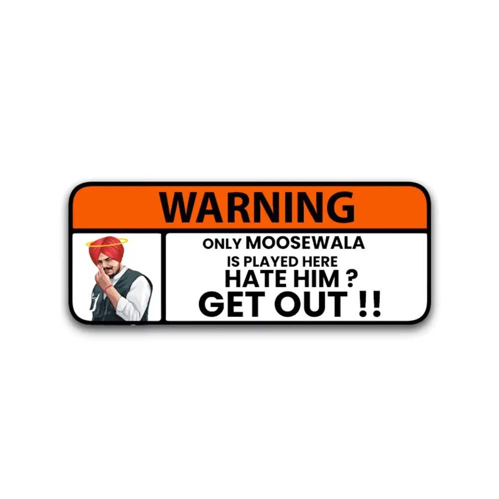 Sidhu Moosewala Warning Bumper Sticker