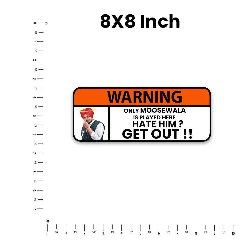 Sidhu Moosewala Warning Bumper Sticker - Image 5