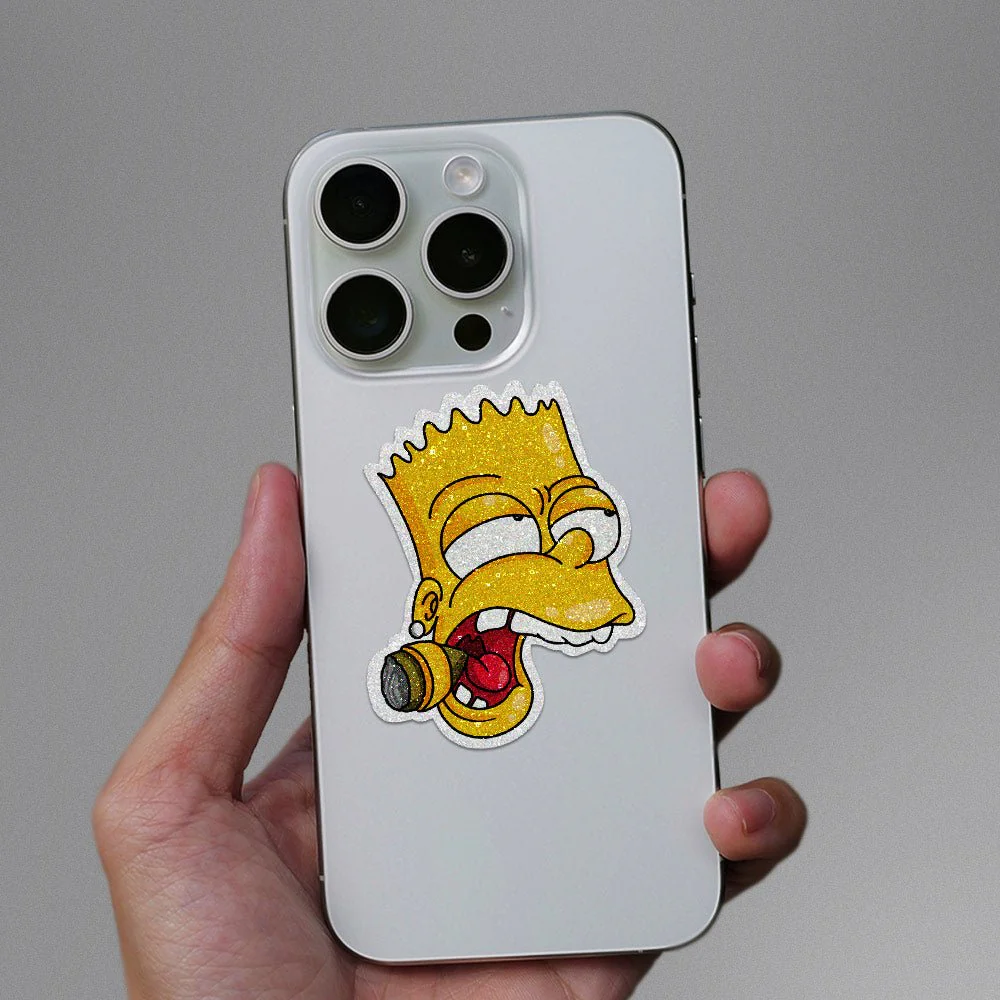 Smoking Bart Glitter Sticker - Image 3