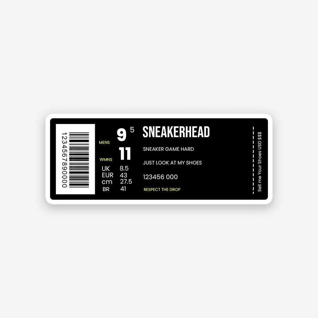 Sneakerhead Barcode sticker