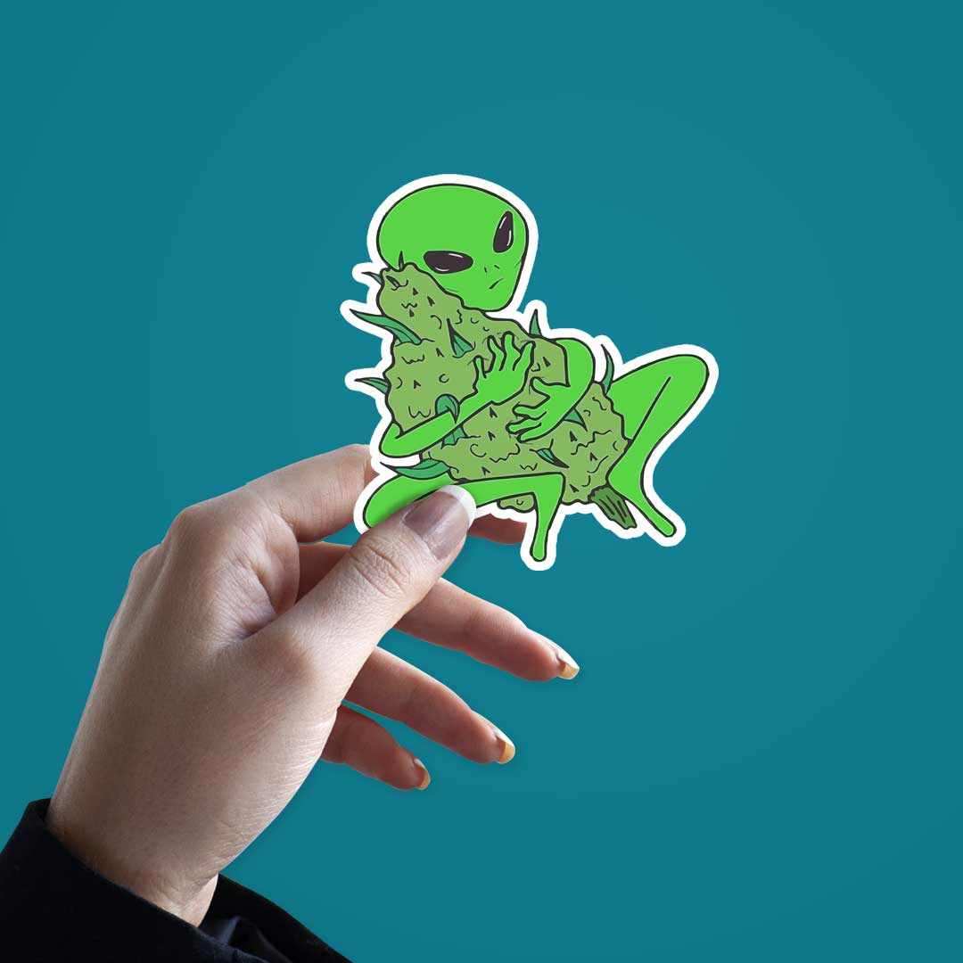 Stoned Alien Sticker - Image 2