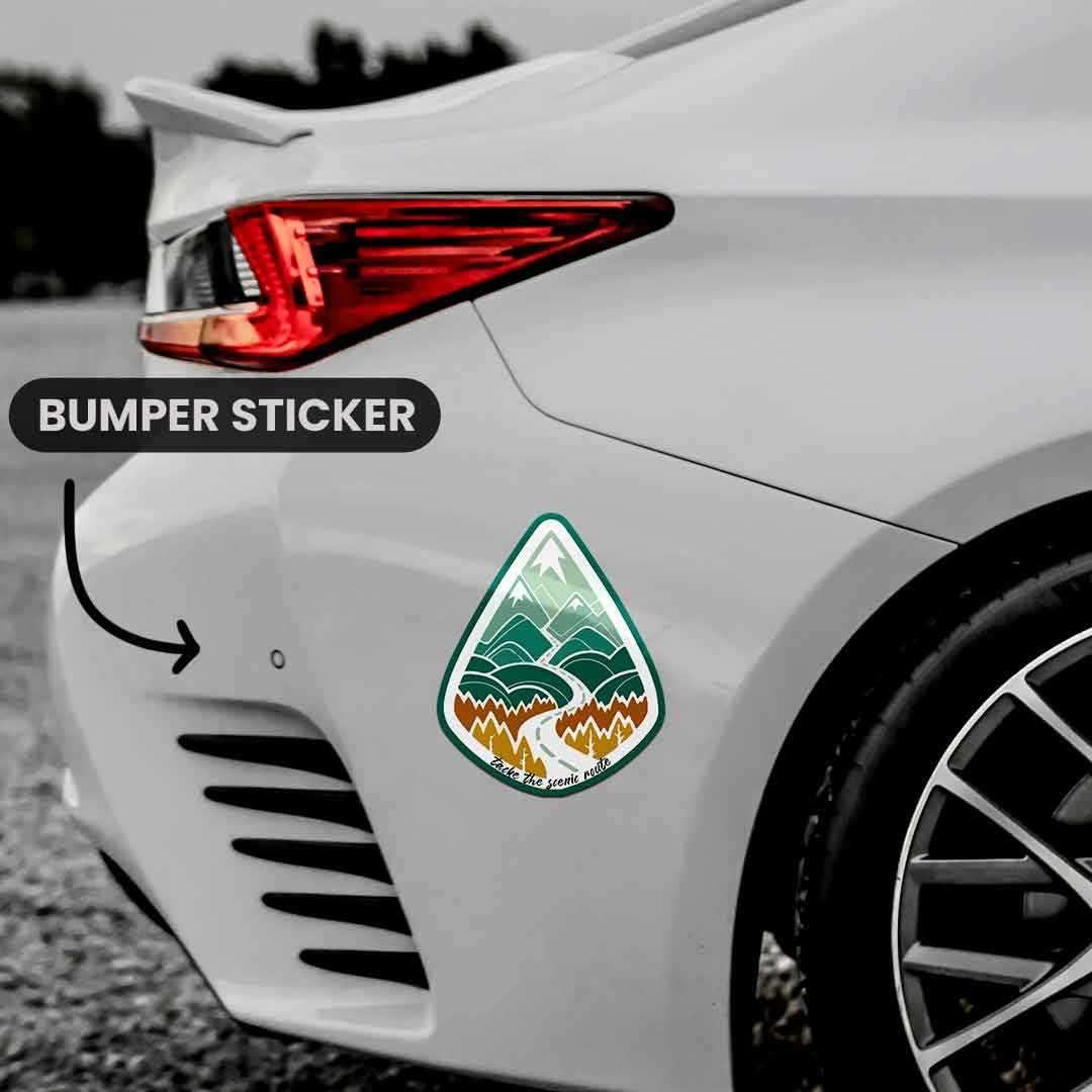 Take The Scenic Route Bumper Sticker - Image 4