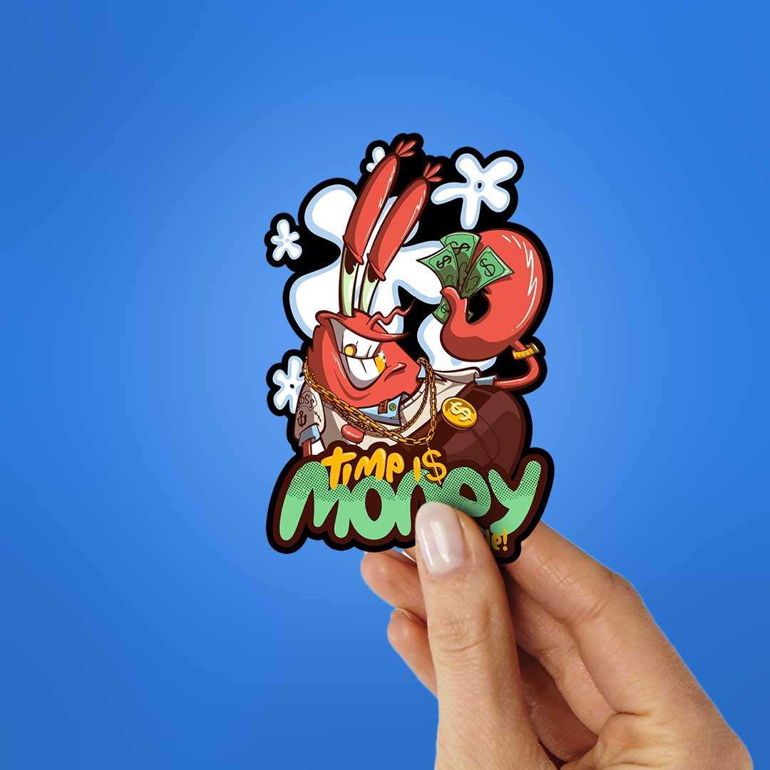 Time Is Money Dude Sticker - Image 2