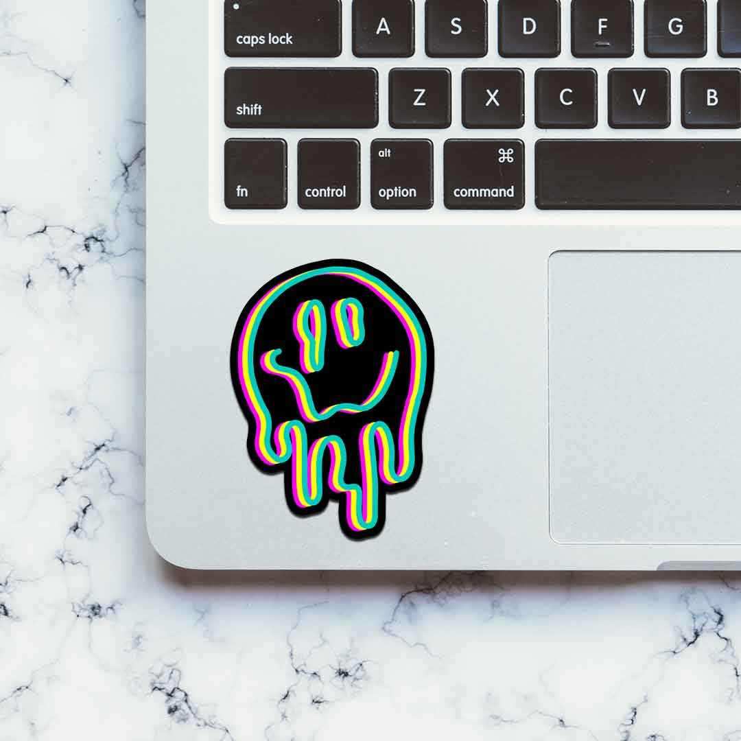 Neon Trippy smile Sticker - Image 4