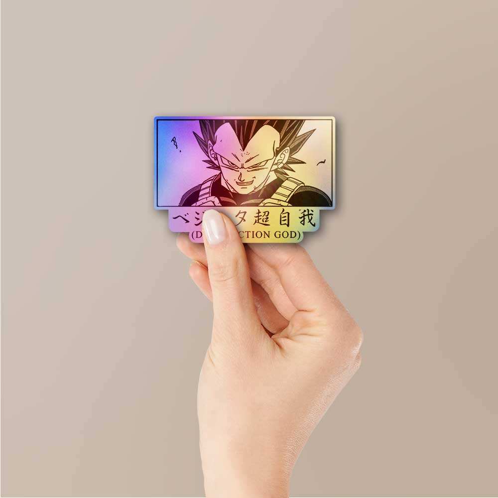 Vegeta Destruction God Holographic Sticker - Image 2