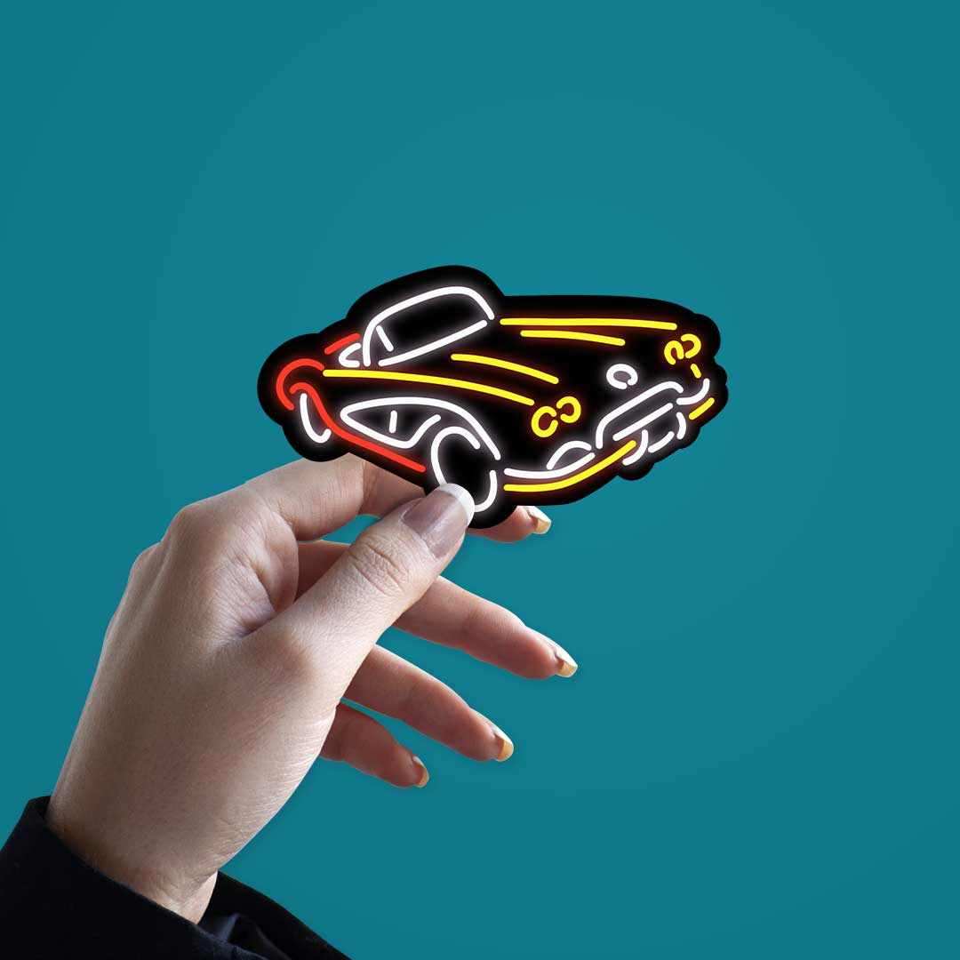Neon Vintage car Sticker - Image 2