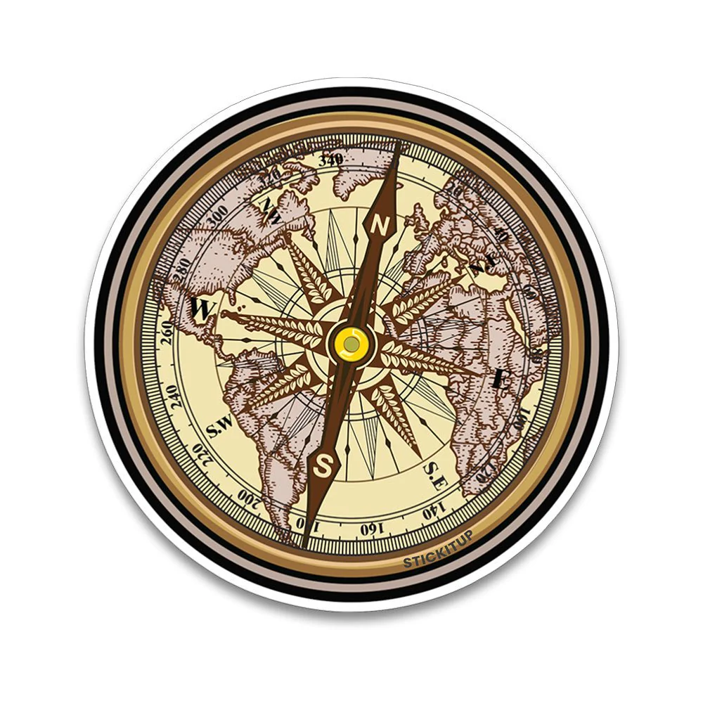 Vintage Compass Bumper Sticker - Image 2