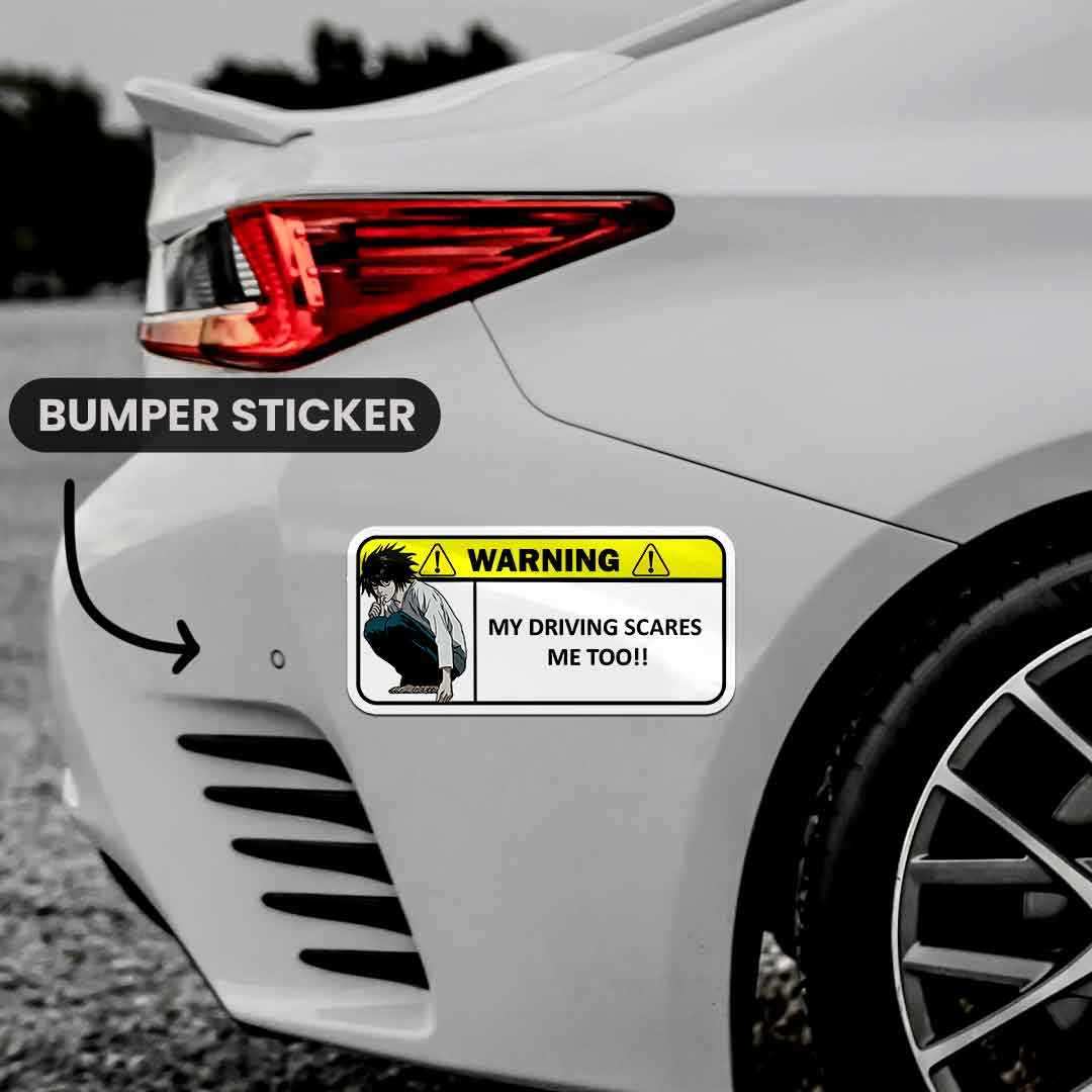 Warning!! My driving scares me too Bumper Sticker - Image 4