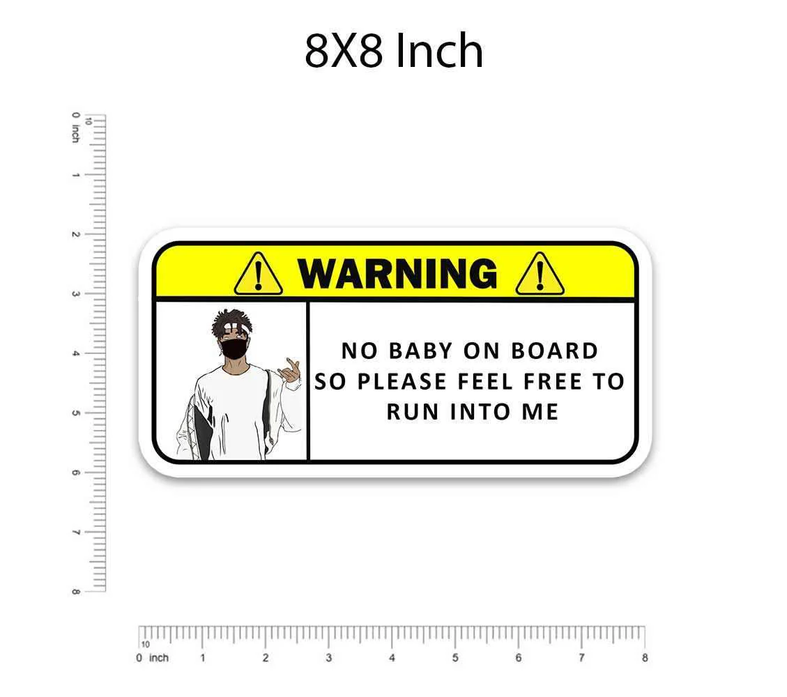 Warning!! No baby on board Bumper Sticker - Image 5